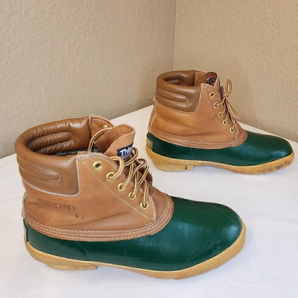 Vintage- Lands’ End- Green Thinsulate Women’s Duck Boots, Size 8